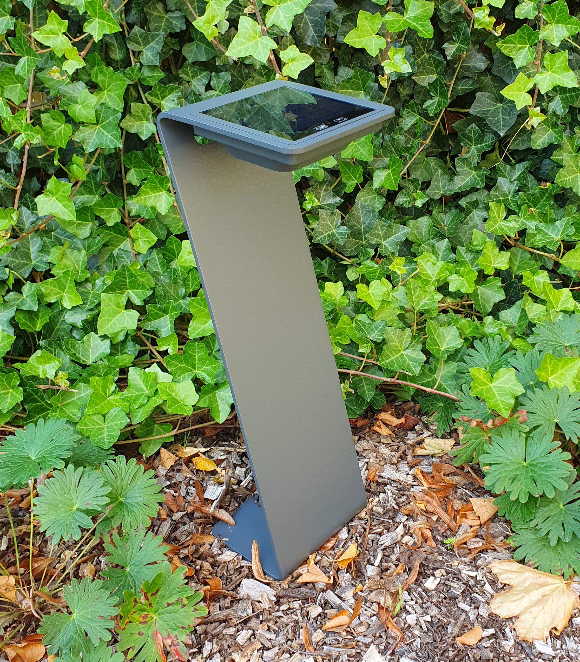 Heitronic Solar LED Stehleuchte Z-LINE 500mm anthrazit warmweiß IP54 mit Dämmerungssensor