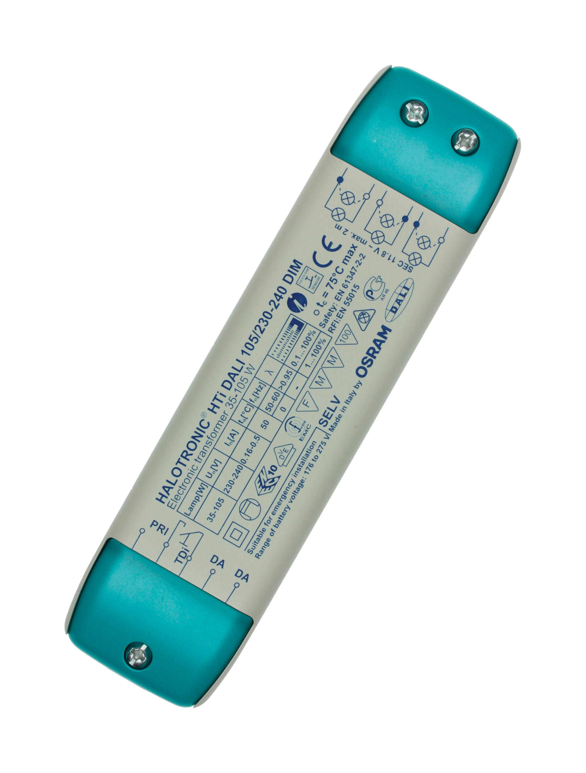 Osram Halogen-Niedervolt Trafo Halotronic HTI DALI 105/230-240 dimmbar 